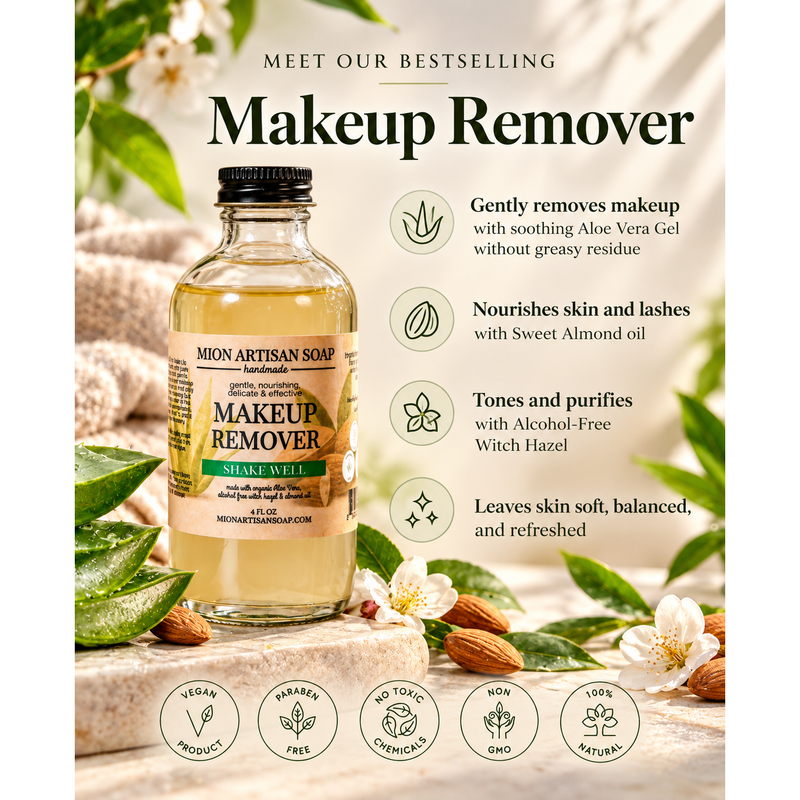 MION Artisan Soap Co. Makeup Remover | Nourishing, Delicate (without greasy residue) Antique White