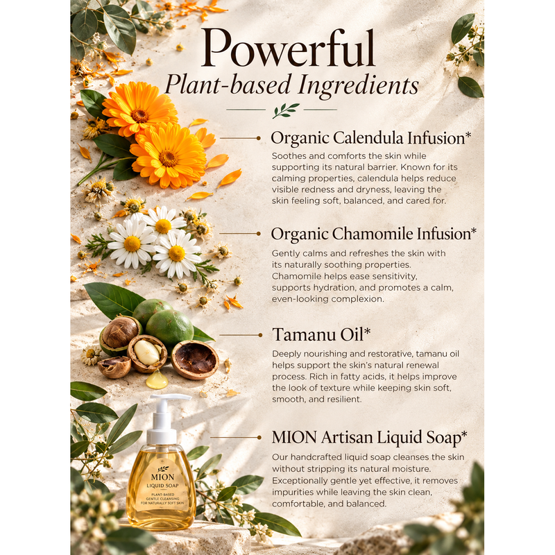 MION Artisan Soap Co. Face Wash | with Rose Hip and Tamanu Oils Gray