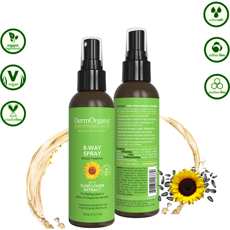 DermOrganic Official Shop 8-Way Thermal Spray Conditioners Yellow Green 8 fl oz (236ml)