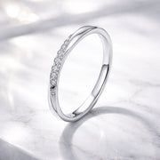 Bids.com 925 Sterling Silver Pavé Set CZ Platinum Plated Ring Size 6 for Women Rings White Smoke 6,7,8
