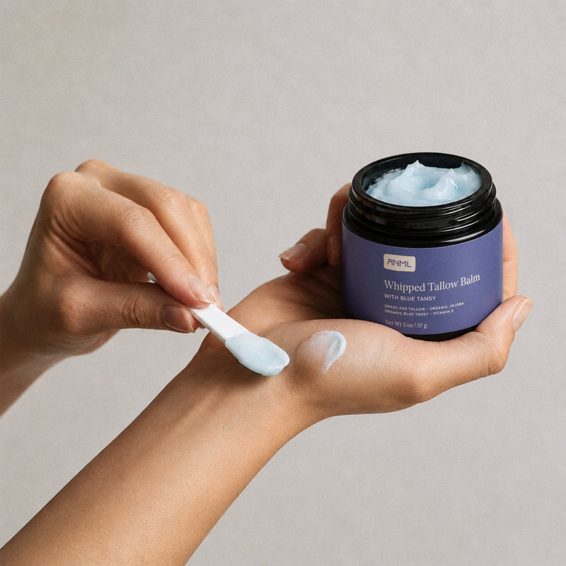 ANML Essentials Whipped Tallow Balm with Blue Tansy Moisturizer Gray Blue Tansy,No Blue Tansy
