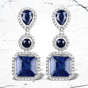 Bids.com 11.62 Carat Dyed Sapphire .925 Sterling Silver Earrings Earrings White Smoke