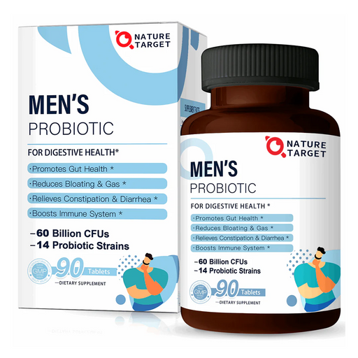Nature Target Men’s Probiotics, 60 Billion CFUs, 90 Tablets Probiotic Dark Slate Gray