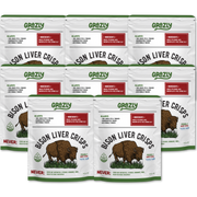 Grazly Bison Liver Crisps - 100% Grass-Fed/Finished Bison Crisp Light Gray Plain / 8 Pack