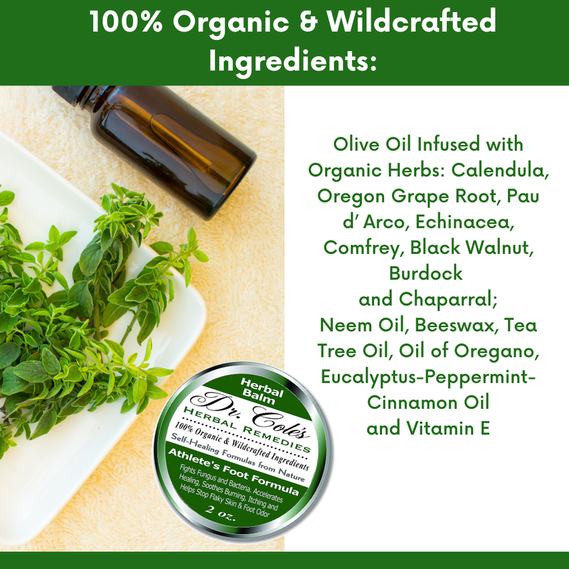 COLEHERBALS LLC 09 - Dr. Cole's Organic Athlete’s Foot Treatment Herbal White Smoke