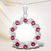 Bids.com 1.30 Carat Genuine Pink Tourmaline and White Topaz .925 Sterling Silver Pendant Pendants Lavender