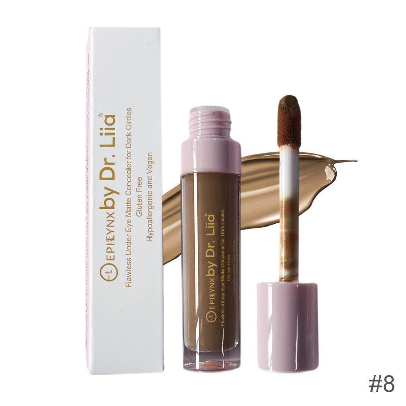 EpiLynx Flawless Matte Concealer – Vegan, Gluten-Free, Full Coverage & Long-Wearing foundation White Smoke 8: Mocha