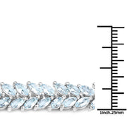 Bids.com 10.12 Carat Genuine Aquamarine .925 Sterling Silver Bracelet Bracelets White Smoke size 7.00,size 7.50