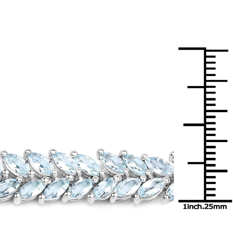 Bids.com 10.12 Carat Genuine Aquamarine .925 Sterling Silver Bracelet Bracelets White Smoke size 7.00,size 7.50