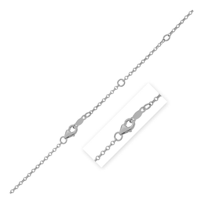 Bids.com Double Extendable Cable Chain in 14k White Gold (1.40 mm) Necklaces White Smoke 18 / White Gold