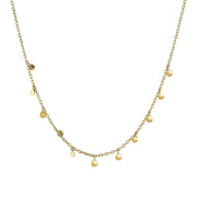 Bids.com Choker Necklace with Hammered Beads in 14k Yellow Gold Necklaces White Smoke 16 / Yellow Gold