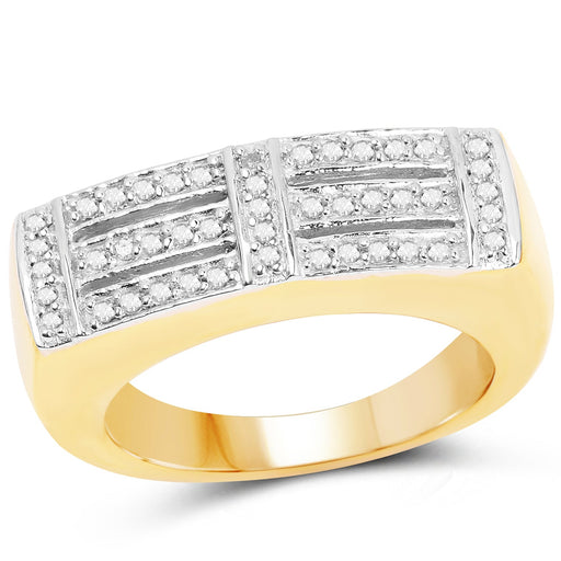 Bids.com 14K Yellow Gold Plated 0.25 Carat Genuine White Diamond .925 Sterling Silver Ring Rings White Smoke size 6.00,size 7.00,size 10.00,size 8.00,size 9.00,size 11.00,size 12.00
