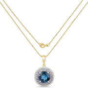 Bids.com "5.10 Carat Genuine London Blue Topaz, Tanzanite and White Topaz .925 Sterling Silver Pendant Pendants White Smoke