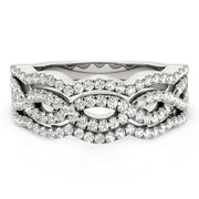 Bids.com Diamond Studded Ring with Four Curves in 14k White Gold (5/8 cttw) Rings Gray 3 / White Gold,3.5 / White Gold,4 / White Gold,4.5 / White Gold,5 / White Gold,5.5 / White Gold,6 / White Gold,6.5 / White Gold,7 / White Gold,7.5 / White Gold,8 / White Gold,8.5 / White Gold,9 / White Gold