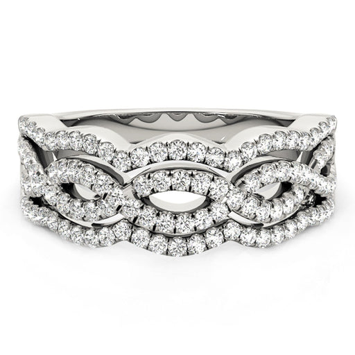 Bids.com Diamond Studded Ring with Four Curves in 14k White Gold (5/8 cttw) Rings Gray 3 / White Gold,3.5 / White Gold,4 / White Gold,4.5 / White Gold,5 / White Gold,5.5 / White Gold,6 / White Gold,6.5 / White Gold,7 / White Gold,7.5 / White Gold,8 / White Gold,8.5 / White Gold,9 / White Gold