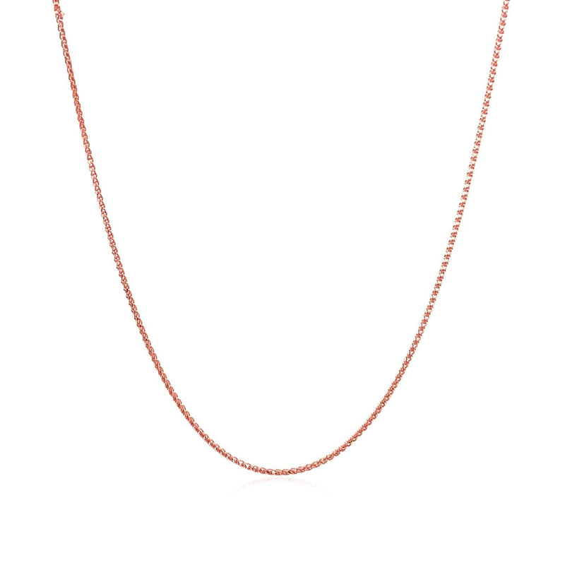 Bids.com 14k Rose Gold Diamond Cut Round Wheat Chain 0.6mm Necklaces White Smoke 16 / Rose Gold,18 / Rose Gold,20 / Rose Gold,One / Rose Gold