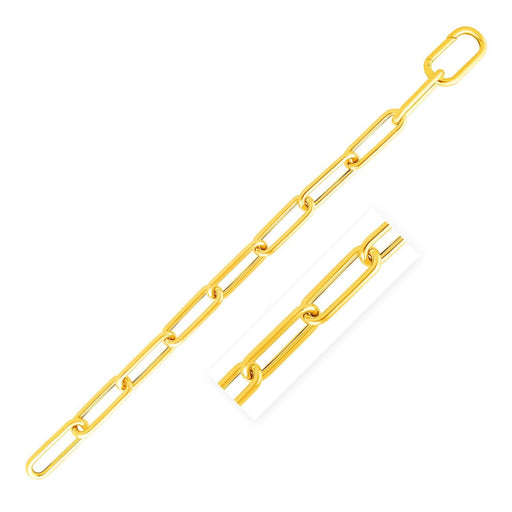 Bids.com 14k Yellow Gold Lite Round Wire Paperclip Bracelet (8.5mm) Bracelets White Smoke 7.75 / Yellow Gold