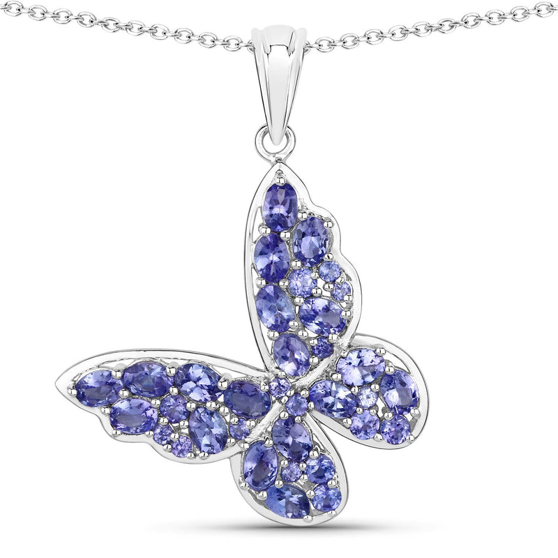 Bids.com 3.78 Carat Genuine Tanzanite .925 Sterling Silver Pendant Pendants White Smoke