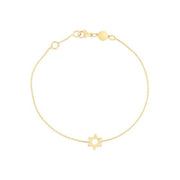 Bids.com 14k Yellow Gold Star of David Bracelet Bracelets White Smoke 7 / Yellow Gold