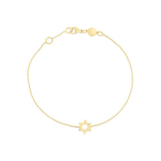 Bids.com 14k Yellow Gold Star of David Bracelet Bracelets White Smoke 7 / Yellow Gold