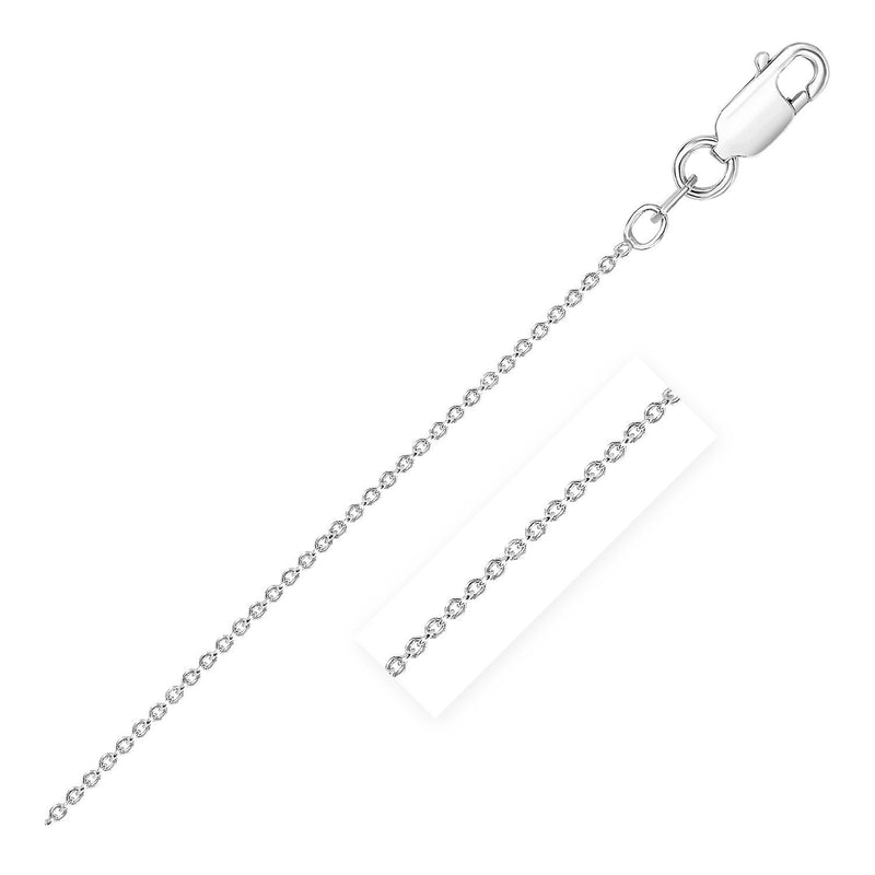 Bids.com Sterling Silver Rhodium Plated Round Cable Chain 1.8mm Necklaces White Smoke 16 / Sterling Silver,18 / Sterling Silver,20 / Sterling Silver,24 / Sterling Silver