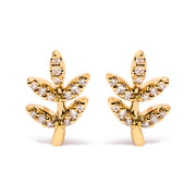 Bids.com 10K Yellow Gold 1/10 Cttw Diamond Accented Leaf and Branch Stud Earrings (H-I Color, I1-I2 Clarity) Earrings White Smoke Yellow.Gold / 0.115