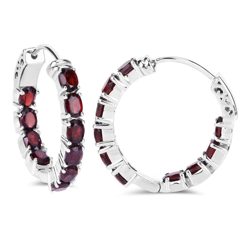 Bids.com 4.00 Carat Genuine Garnet .925 Sterling Silver Earrings Earrings White Smoke