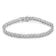 Bids.com 10k White Gold 2 cttw Diamond Fan-Shaped Link Tennis Bracelet (I-J Clarity, I3 Color) - Size 7.25" Bracelets White Smoke White.Gold / 7.25