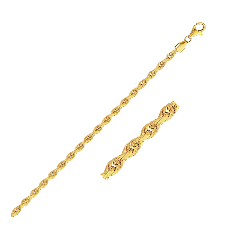 Bids.com 2.75mm 14k Yellow Gold Solid Diamond Cut Rope Chain Necklaces White Smoke 18 / Yellow Gold,20 / Yellow Gold,22 / Yellow Gold,24 / Yellow Gold,30 / Yellow Gold,One / Yellow Gold