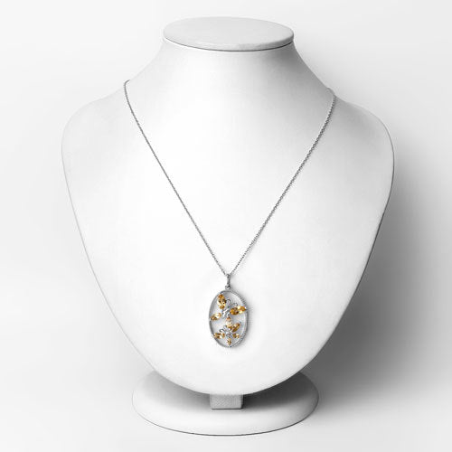 Bids.com 2.30 Carat Genuine Citrine .925 Sterling Silver Pendant Pendants White Smoke