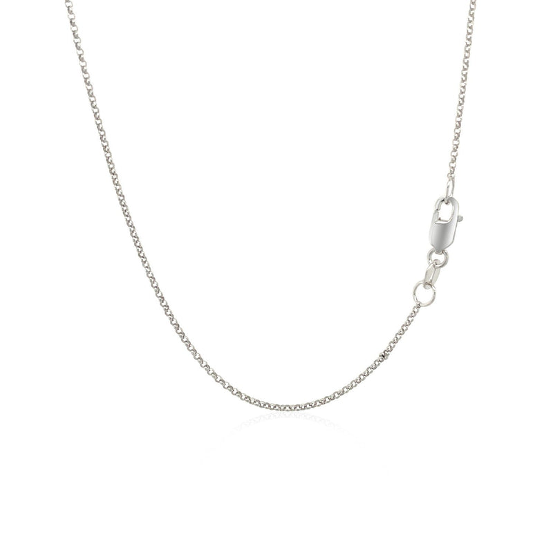 Bids.com 14k White Gold Diamond Cut Rolo Chain 1.1mm Necklaces White Smoke 16 / White Gold,18 / White Gold,20 / White Gold