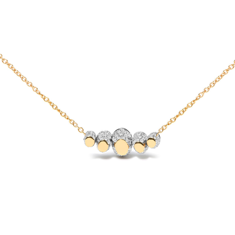 Bids.com 18K Rose Gold 3/4 Cttw Pave Diamonds and Graduated Red Ruby Gemstone Curved Bar Choker Necklace (G-H Color, SI1-SI2 Clarity) - Adjustable up to 14" - 16.5" Necklaces White Smoke Rose.Gold / 16.5