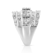 Bids.com .925 Sterling Silver 2.0 Cttw Round & Baguette Cut Diamond Multi-Row Channel Set Tapered Cocktail Fashion Ring (I-J Color, I3 Clarity) - Size 7 Rings White Smoke 7 / White.Sterling Silver,6 / White.Sterling Silver,8 / White.Sterling Silver,9 / White.Sterling Silver,6 / Yellow.Sterling Silver,7 / Yellow.Sterling Silver,8 / Yellow.Sterling Silver