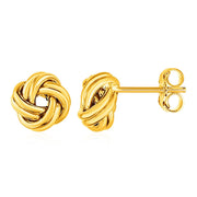 Bids.com Love Knot Post Earrings in 14k Yellow Gold Earrings White Smoke Yellow Gold