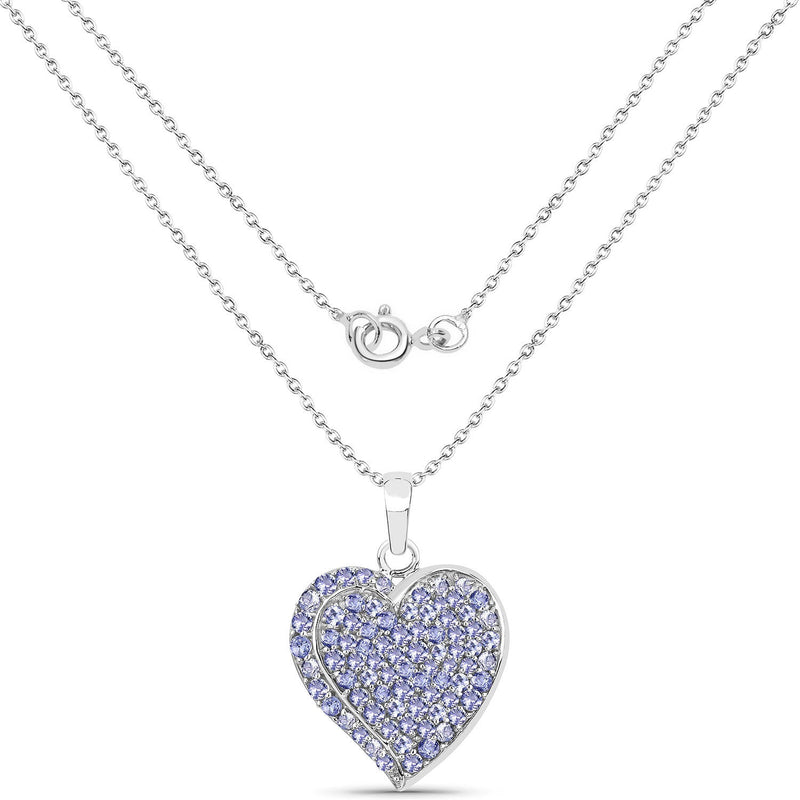 Bids.com 3.97 Carat Genuine Tanzanite .925 Sterling Silver Pendant Pendants White Smoke