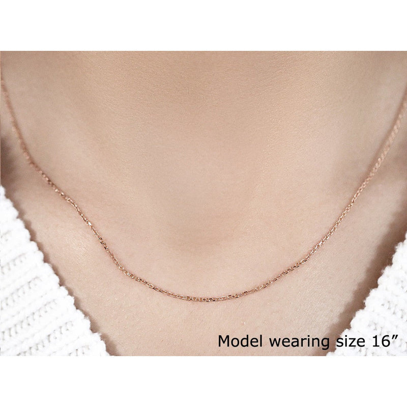 Bids.com 14k Rose Gold Diamond Cut Cable Link Chain 1.1mm Necklaces Tan 16 / Rose Gold,17 / Rose Gold,18 / Rose Gold,20 / Rose Gold