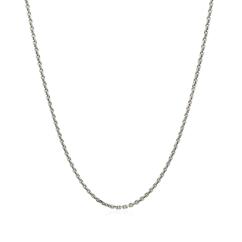 Bids.com 14k White Gold Diamond Cut Cable Link Chain 1.4mm Necklaces White Smoke 16 / White Gold,18 / White Gold,20 / White Gold,24 / White Gold,One / White Gold