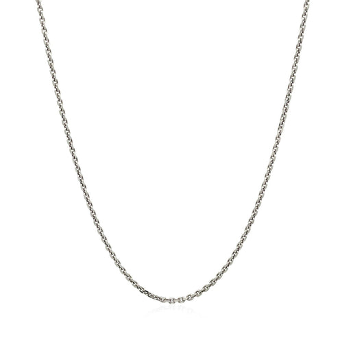 Bids.com 14k White Gold Diamond Cut Cable Link Chain 1.4mm Necklaces White Smoke 16 / White Gold,18 / White Gold,20 / White Gold,24 / White Gold,One / White Gold