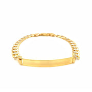 Bids.com 14k Two Tone Gold 8 1/2 inch Mens Narrow Curb Chain ID Bracelet with White Pave Bracelets White Smoke 8.5 / Two-Tone Gold