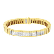 Bids.com 14K Yellow Gold 3 5/8 cttw Invisible Set Princess-Cut Diamond ID Tennis Bracelet (I-J Color, SI1-SI2 Clarity) - Size 7" Bracelets White Smoke Yellow.Gold / 7