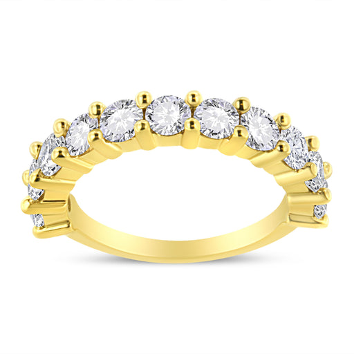 Bids.com 14K Yellow Gold Plated .925 Sterling Silver 2.00 Cttw Shared Prong Set Round-Diamond 11 Stone Band Ring (J-K Color, I1-I2 Clarity) - Size 7 Rings White Smoke 7 / Yellow.Sterling Silver,8 / Yellow.Sterling Silver,6 / Yellow.Sterling Silver
