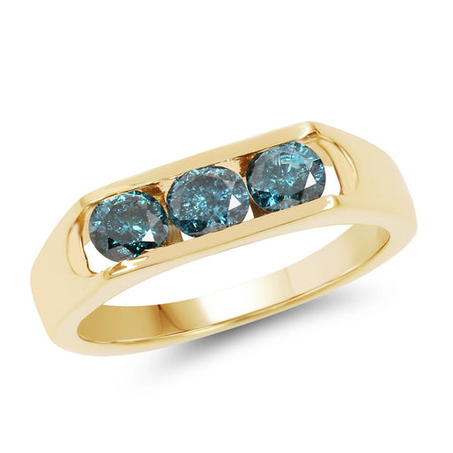 Bids.com 14K Yellow Gold Plated 0.90 Carat Genuine Blue Diamond .925 Sterling Silver Ring Rings White Smoke size 9.00,size 6.00,size 7.00,size 8.00
