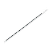 Bids.com Black Rhodium over .925 Sterling Silver 1.0 Cttw Rose Cut Diamond Double-Link 7" Tennis Bracelet (Blue Color, I1-I2 Clarity) Bracelets White Smoke White.Sterling Silver / 7