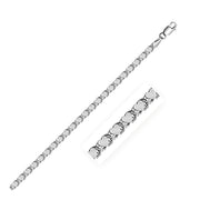 Bids.com 2.9mm 14k White Gold Heart Bracelet Bracelets White Smoke 5.5 / White Gold,7 / White Gold,8 / White Gold