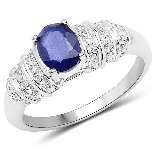 Bids.com 1.40 Carat Genuine Kyanite .925 Sterling Silver Ring Rings White Smoke size 5.00,size 7.00,size 9.00,size 10.00,size 6.00,size 8.00