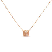 Bids.com 14K Yellow Gold 1/4 Cttw Diamond Matte Finished Pyramid Pendant Necklace (G-H Color, SI1-SI2 Clarity) - 18 Inches Necklaces White Smoke Yellow.Gold / 18