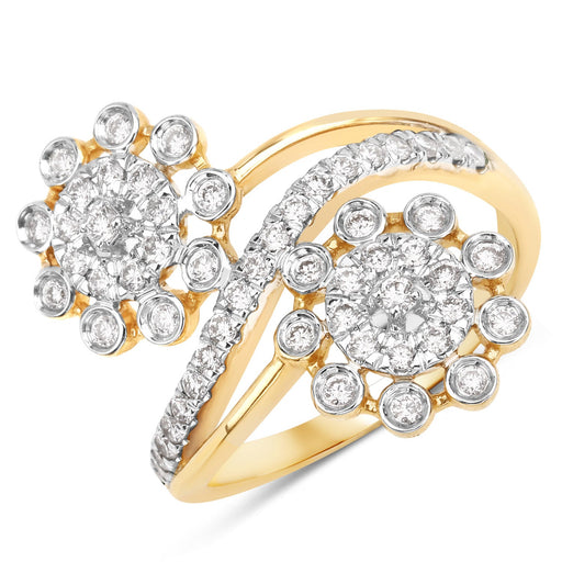 Bids.com 0.56 Carat Genuine White Diamond 14K Yellow Gold Ring (E-F Color, SI1-SI2 Clarity) Rings White Smoke size 6.00