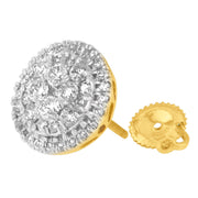 Bids.com 10K Yellow Gold Round Cut Diamond Earrings (1.5 cttw, H-I Color, I2-I3 Clarity) Earrings White Smoke Yellow.Gold / 1.48