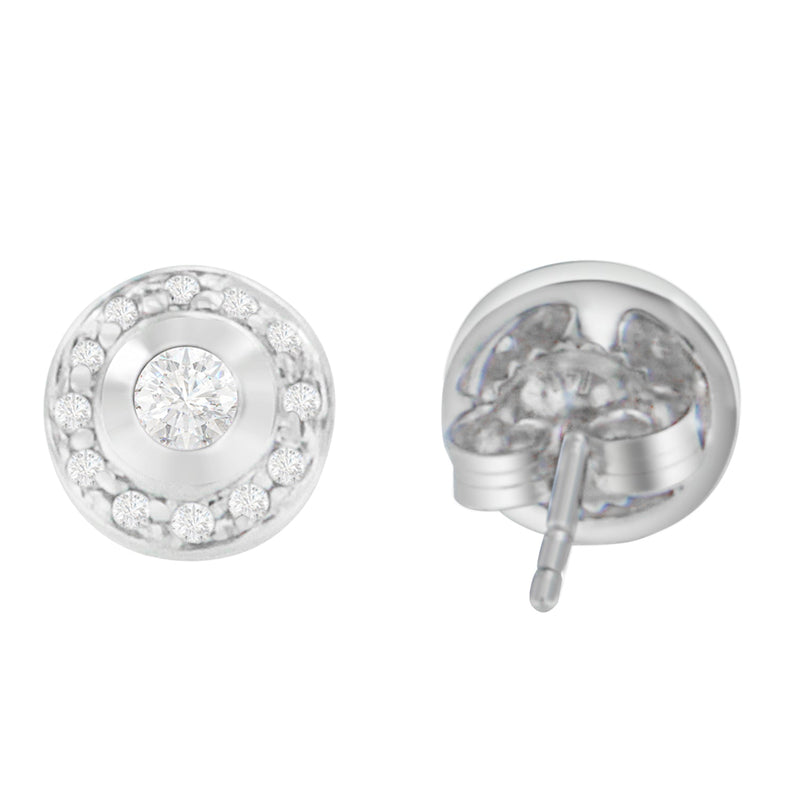 Bids.com 14K White Gold 1/3 cttw Round Cut Diamond Earrings (H-I, SI2-I1) Earrings White Smoke White.Gold / 0.3