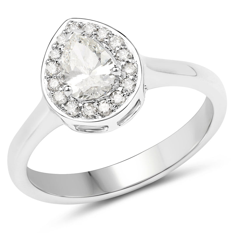 Bids.com 14K White Gold 0.64 Carat Genuine White Diamond Ring Rings White Smoke size 7.00,size 6.00,size 8.00